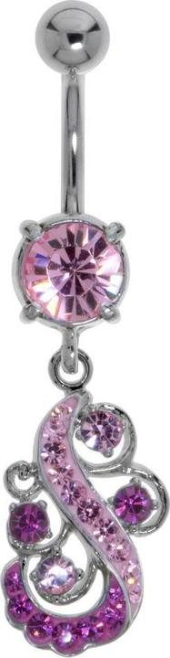 Actual product image Bijouteria Bellypiercing (Zirconia, Surgical steel 316L, Crystal, Brass rhodium plated)