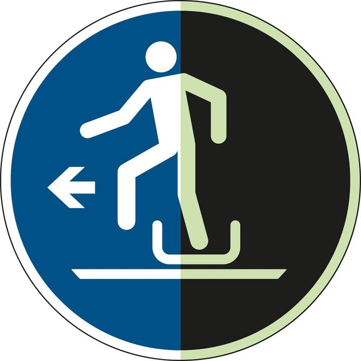Actual product image Brady ISO safety labelling - Getting out of the toboggan on the left