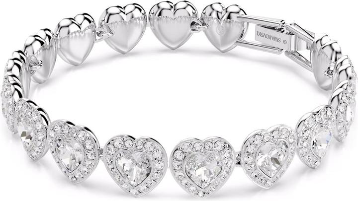 Produktbild Swarovski x Ariana Grande Tennis Armband Verschiedene Schliffe Herz Weiss Rhodiniert (22 cm, Swarovski Metall)