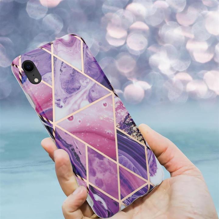 Actual product image Cadorabo IMD TPU Colorful Marble Cover (Apple iPhone XR)