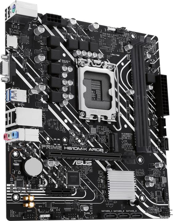 Actual product image ASUS MB PRIME -K ARGB Intel,1700,DDR5,mATX (LGA 1700, Intel H610, mATX)