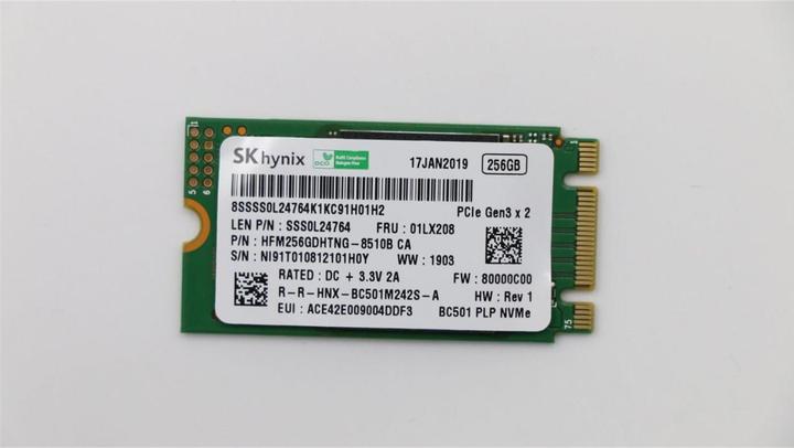 Image du produit Lenovo SSD 256 Go M.2 PCIe NVMe (256 Go, M.2 2242)