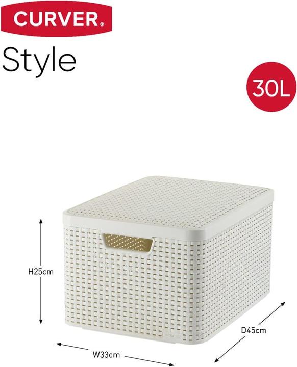 Productafbeelding Curver 3 STYLE opbergdozen crème 44,5 x 33,0 x 24,8 cm (45 x 33 x 25 cm, 30 l)