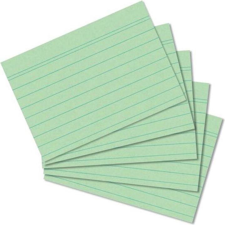 Herlitz Index cards, DIN A8, lined, green (A8, 170 g/m², 100 x)