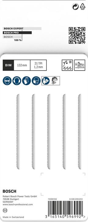 Produktbild Bosch Professional Zubehör PRO Metal Pipes and Profiles T321AF Stichsägeblatt, 132 mm, 5-tlg.