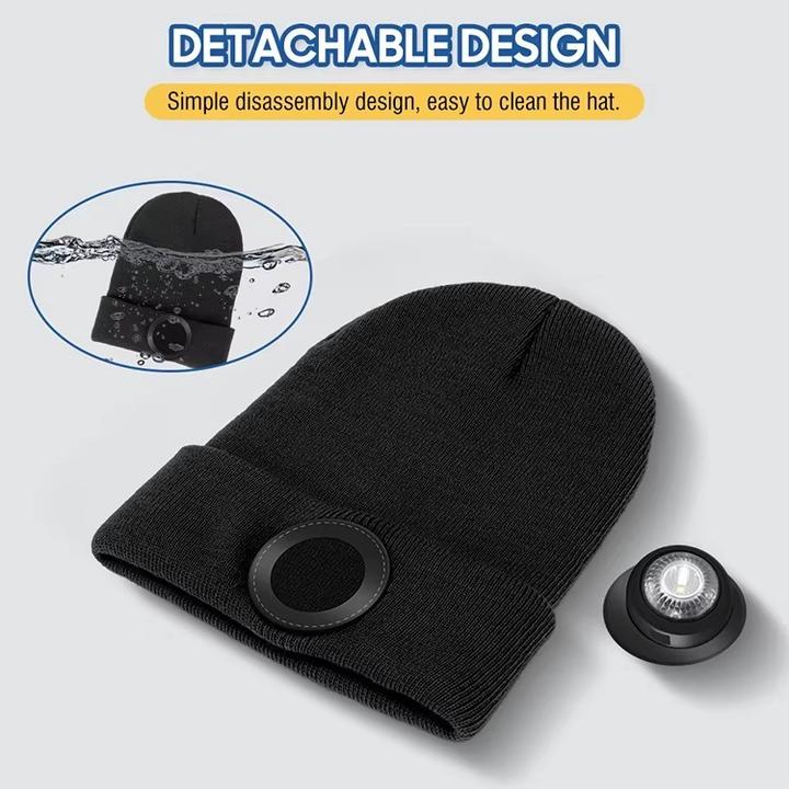 Produktbild Boruit Warme Wintermütze - wiederaufladbares USB-Scheinwerferlicht - 500LM