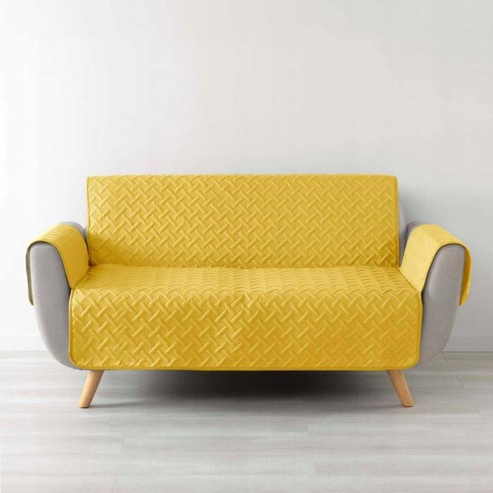Productafbeelding Douceur D'intérieur Gewatteerde bankhoes, geel, 279 x 179 cm