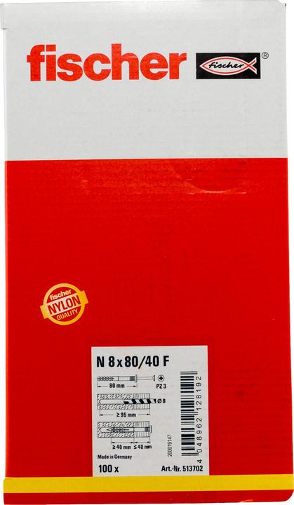 Produktbild Fischer Nageldübel N 8x80/40 F (100) (100 Stk.)