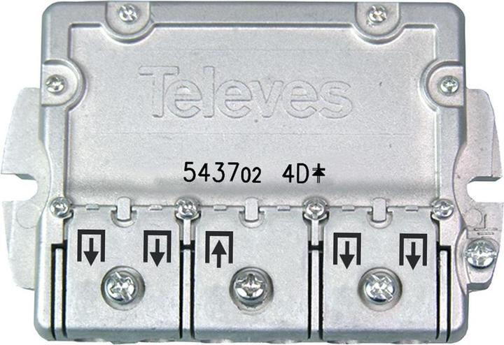 Actual product image Televes EFV 4 4-way Easy-F distributor 5-2400 MHz 9dB (9.30 dB, Manifolds and Branchers)