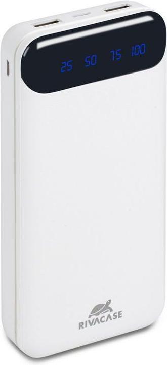 Rivacase POWER BANK USB 20000MAH/Baltas VA2280 (20000 mAh, 10 W, 74 Wh)