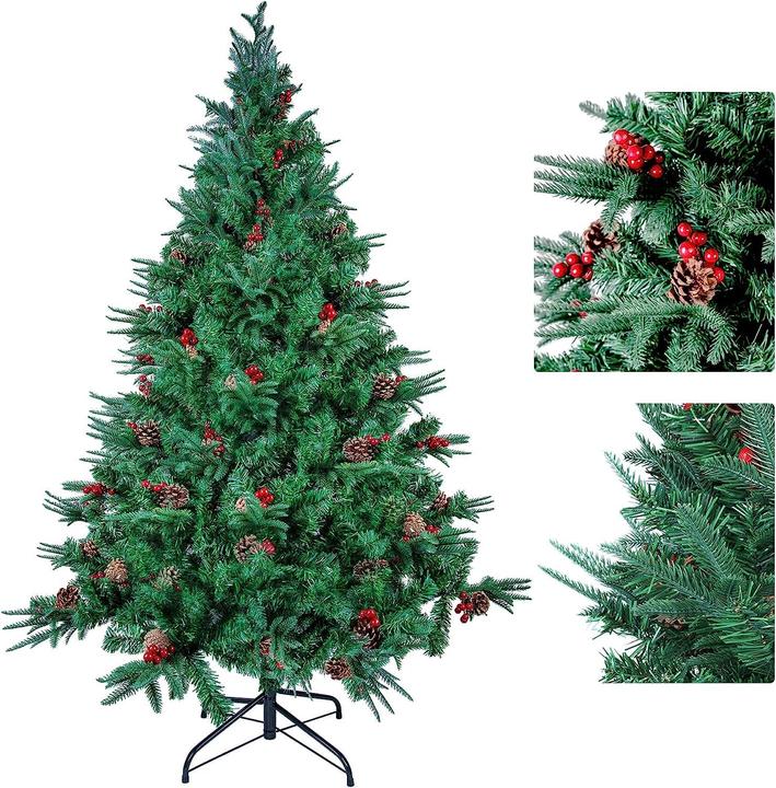 Immagine prodotto Himaly Künstlicher Weihnachtsbaum mit Tannenzapfen und Früchten (180 cm)