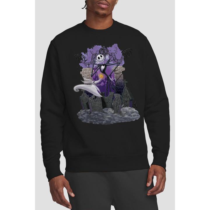 Actual product image The Nightmare Before Christmas Unisex Adult Jack Skellington Grave Sweatshirt (M)