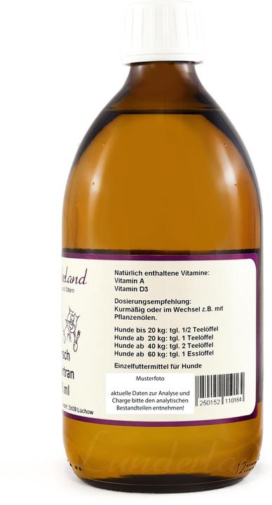 Actual product image Lunderland Dog Food Supplement Cod Liver Oil, 500 ml (Adult, 1 pcs., 740 g)