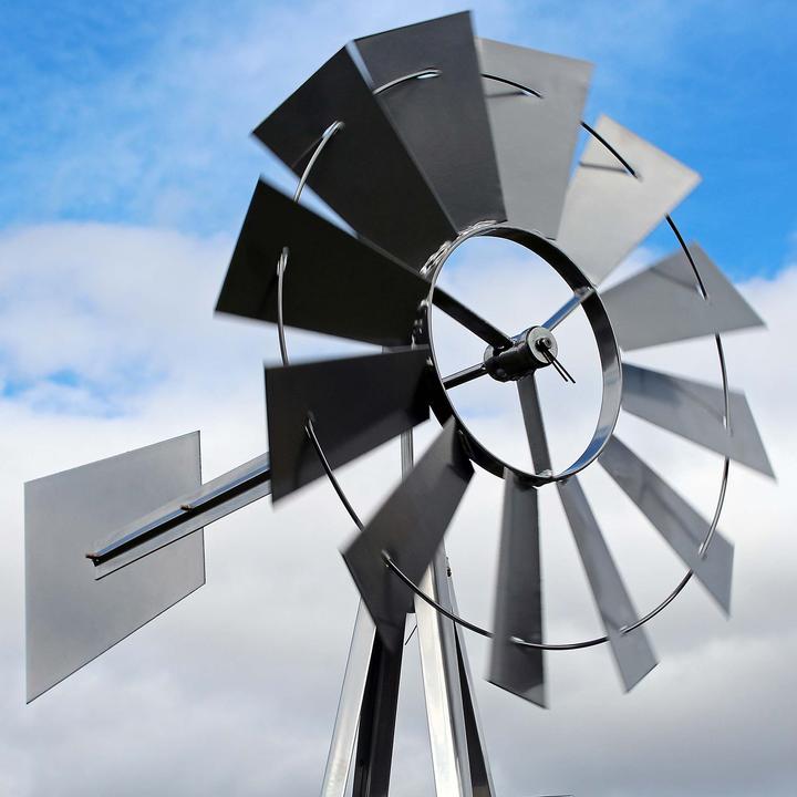 Produktbild Wiltec XPOtool Windrad mit 245cm Höhe Windmühle Windspiel Gartendeko Rankhilfe Rankturm
