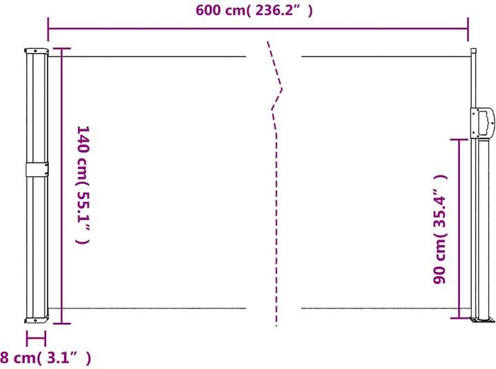 Produktbild VidaXL Seitenmarkise Ausziehbar (1.40 m)