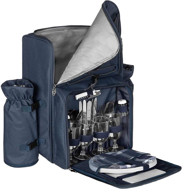 Immagine prodotto Anndora Zaino da picnic, blu navy, bianco