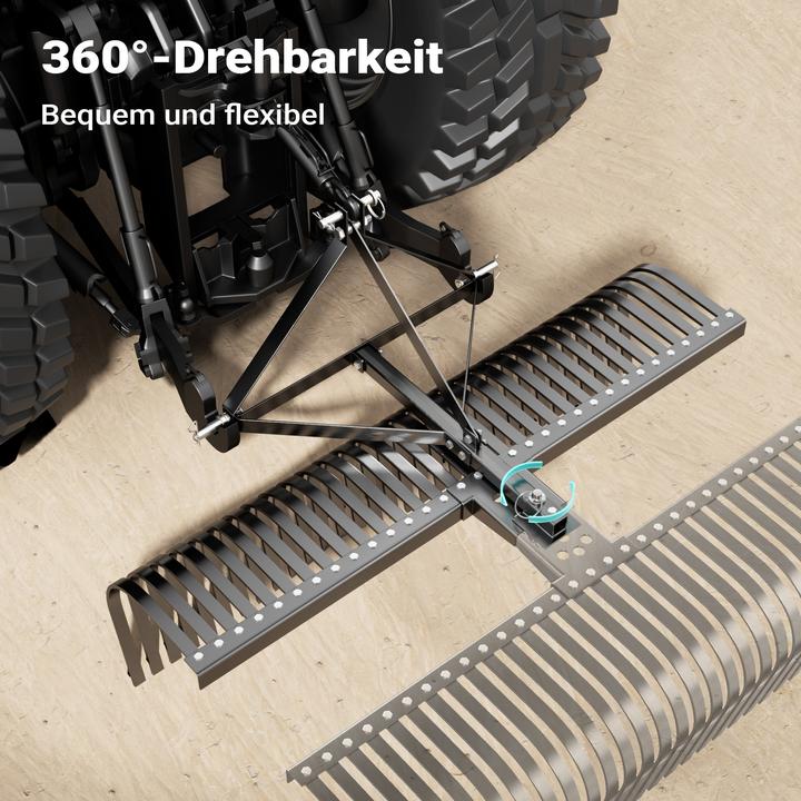 Actual product image Wiltec Lawn tractor hay rake 152cm hay rake Leaf rake Garden rake