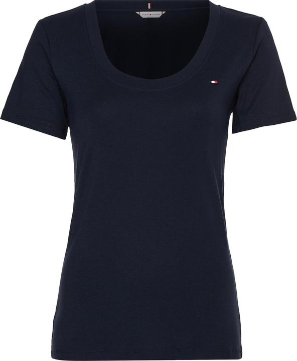 Tommy Hilfiger Damen Slim New Cosy C-nk Ss S/S Strickoberteile, Desert Sky, S (S)