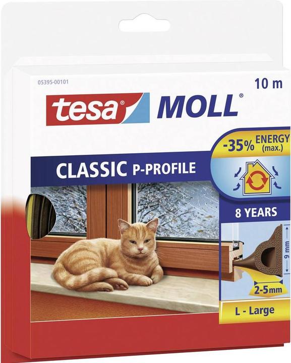 Actual product image tesa tesamoll CLASSIC P-profile window seal, rubber seal for insulation