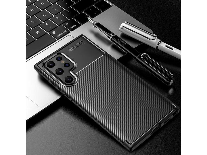 Immagine prodotto Screenguard Custodia Samsung Galaxy S22 Ultra Cover Carbon Design TPU (Samsung Galaxy S22 Ultra)