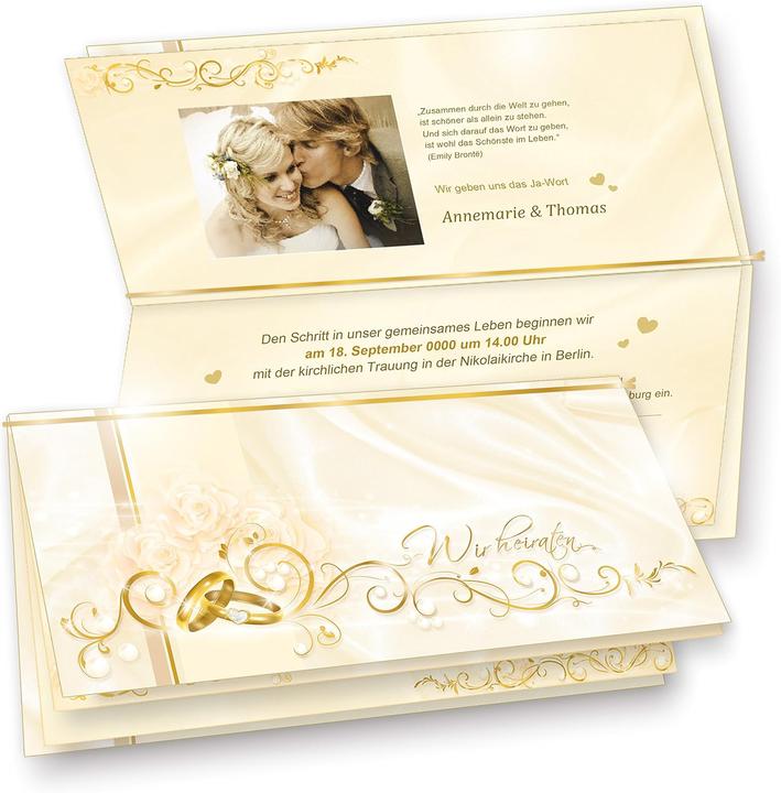 Actual product image Tatmotive Einladungskarten-Set Hochzeit (40 Stück) inkl. Umschläge (40 pcs.)