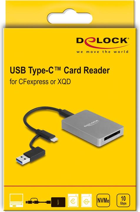 Immagine prodotto Delock Lettore di schede USB Type-C con alloggiamento in alluminio per CFexp