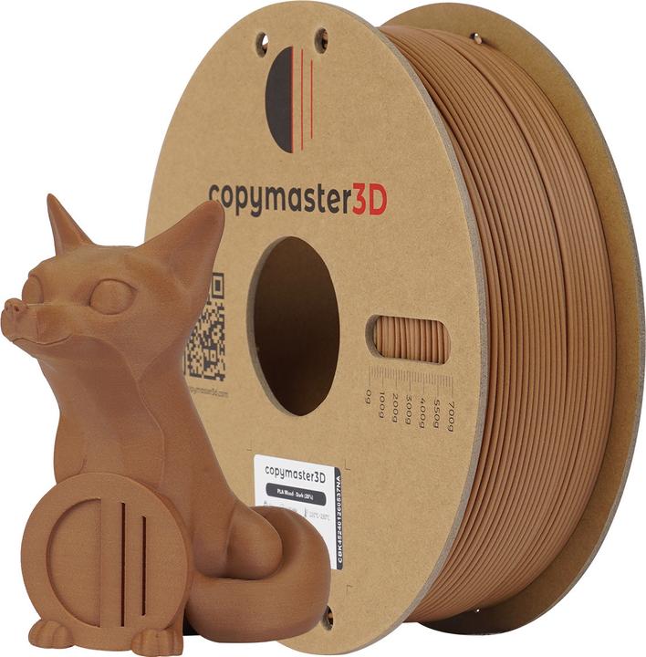 Actual product image Copymaster3D PLA Wood Filament for 3D Printer, 1.75 mm, Dark Wood (PLA, 1.75 mm, Brown)