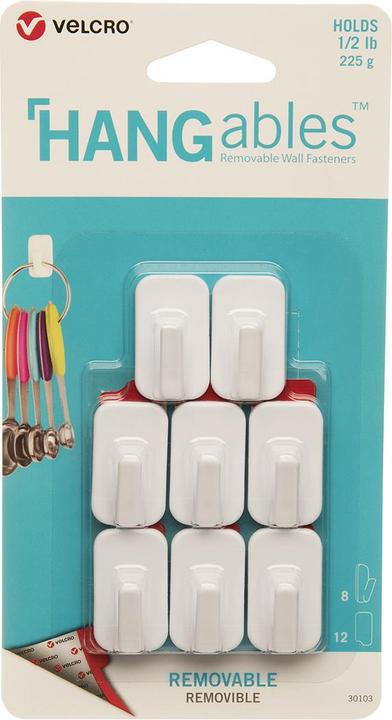 Actual product image Velcro brand VELCRO® VELCRO® Micro-adhesive hooks 225g, 8 pcs. removable white White Contents: