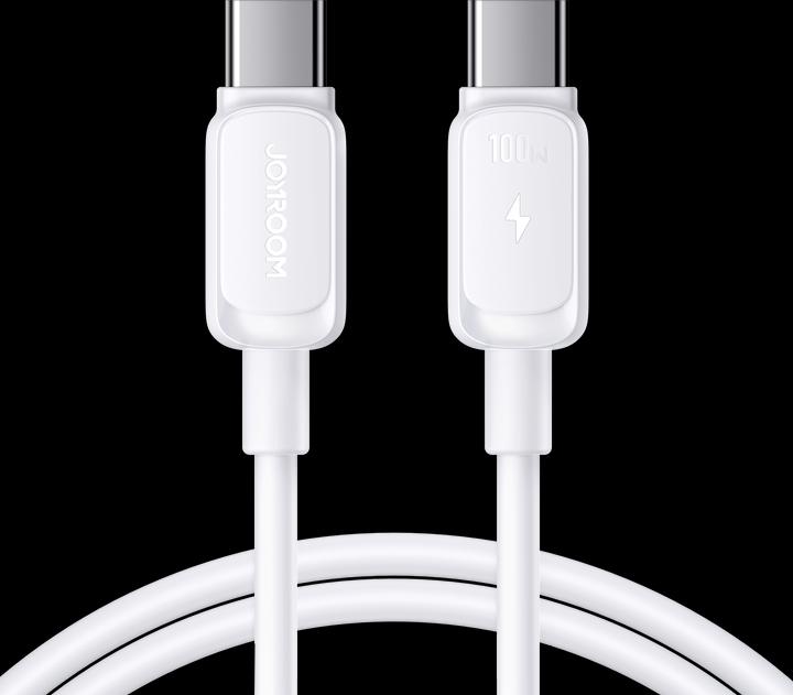 Actual product image Joyroom S-A14 Multi-Color Series 60W Fast Charging Data Cable (Type-C to Type-C) 1.2m-White (1.20 m, USB 3.2 Gen 1)
