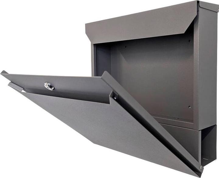 Actual product image SafePost 800 Letterbox grey-grey. RAL9007 matt