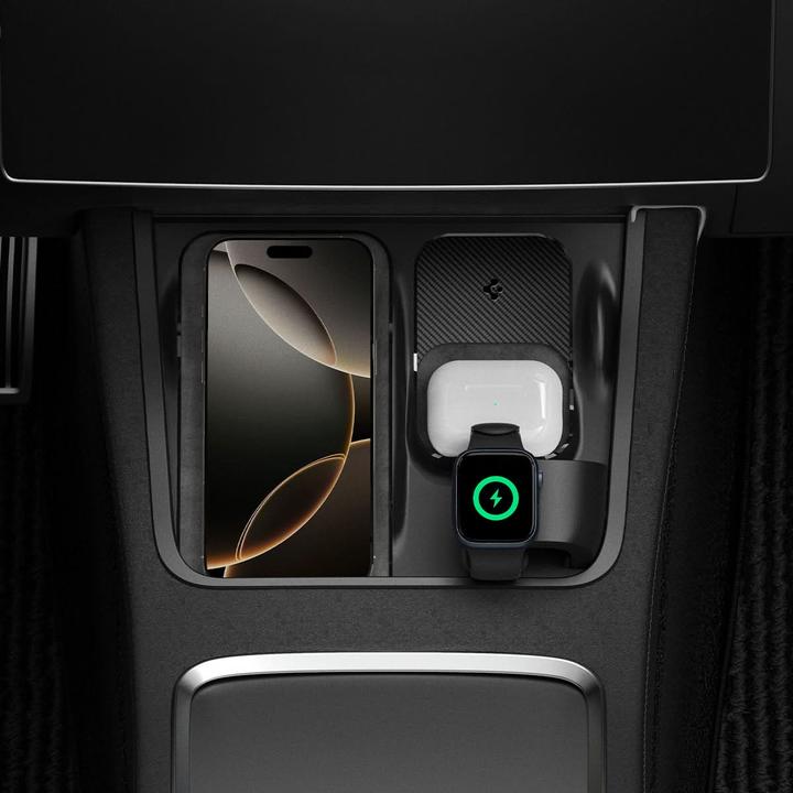 Produktbild Spigen Tesla 3 in 1 Wireless Charging Hub Mount black - Tesla Model Y/3
