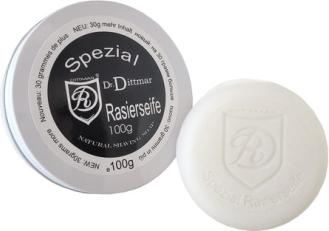 Dr. Dittmar Rasierseife in einer Aluminiumdose (Rasierseife)