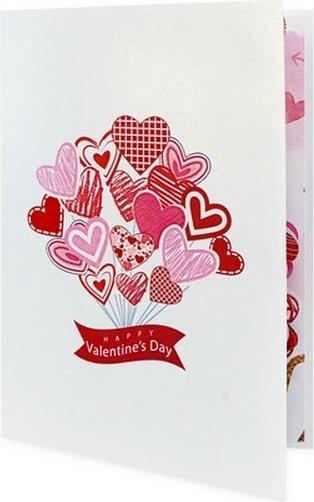 Actual product image MU Classic Pop-up Valentine's Day greetings card - Hearts (1 pcs.)