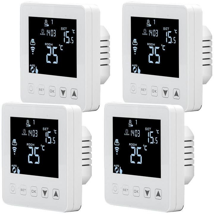 Casativo WLAN-Thermostat für Fussboden Heizungen, Steuerung per App, Siri, Alexa & GA, 4er-Set