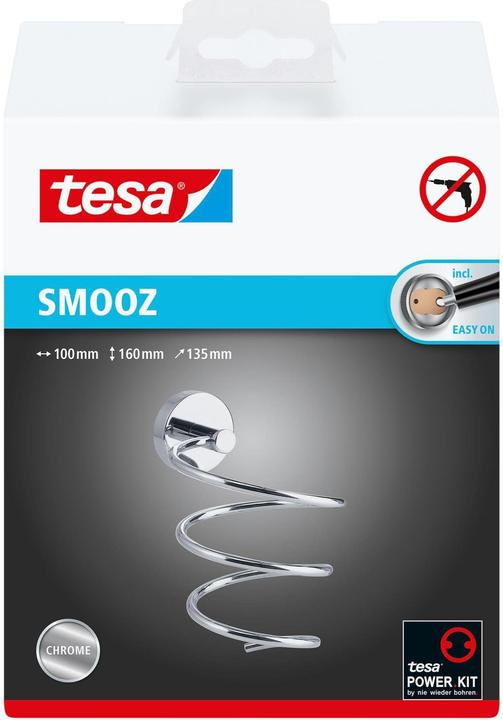 Image du produit tesa SMOOZ Support de sèche-cheveux avec solution adhésive sans perçage