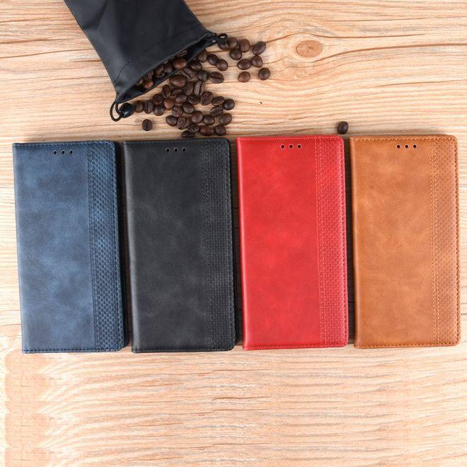 Produktbild MU Style Vintage Style Leder Bookcover Hülle (Motorola One Vision)