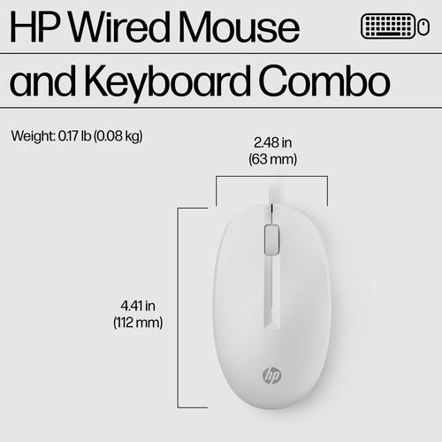 Image du produit HP 225 Souris et clavier filaires combo blanc cachemire (DE, Filaire)