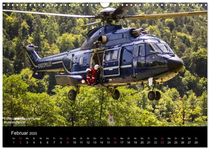 Produktbild Hubschrauber im Einsatz (Wandkalender 2025 DIN A3 quer), Monatskalender (A3, Deutsch)