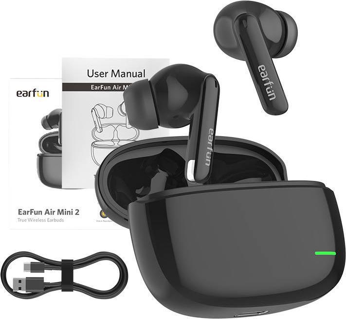 Actual product image EarFun Wireless earphones TWS AirMini2 (black) (ANC, 24 h, Cable)