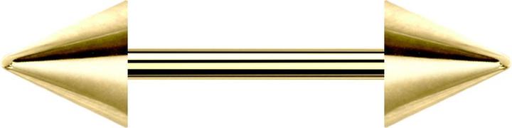 Produktbild Star Piercing Micro Barbell vergoldet mit zwei Cones (Chirurgenstahl 316L)