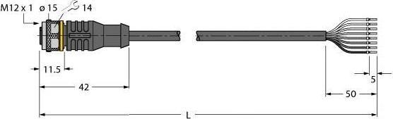 Image du produit Turck 8 pin connector, 2m