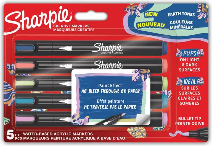 Produktbild Sharpie - Creative Marker Acrylic Paint Pens - Earth Tones - Bullet Tip - Assorted Colours - 5 C... (Earth tones, 5 x)