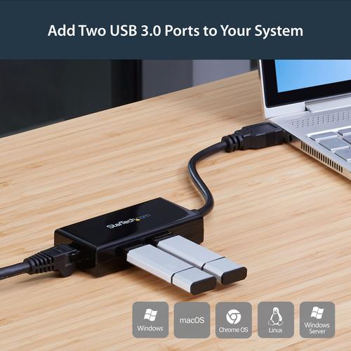 Image du produit StarTech USB 3.0 Gigabit Ethernet and USB 3.0 Hub (USB-A, 1 Ports)