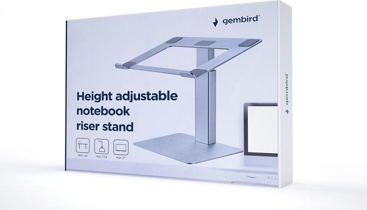 Actual product image Gembird Podstawka pod notebooka z regulacją wysokości srebrna