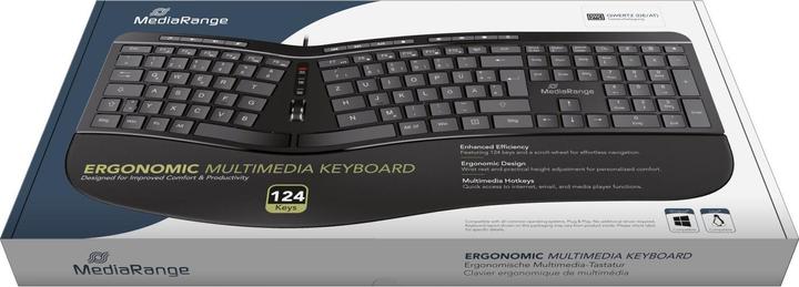 Actual product image MediaRange ergon. Multimedia keyboard 124 Ta. Scr-wheel black (DE, Cable)