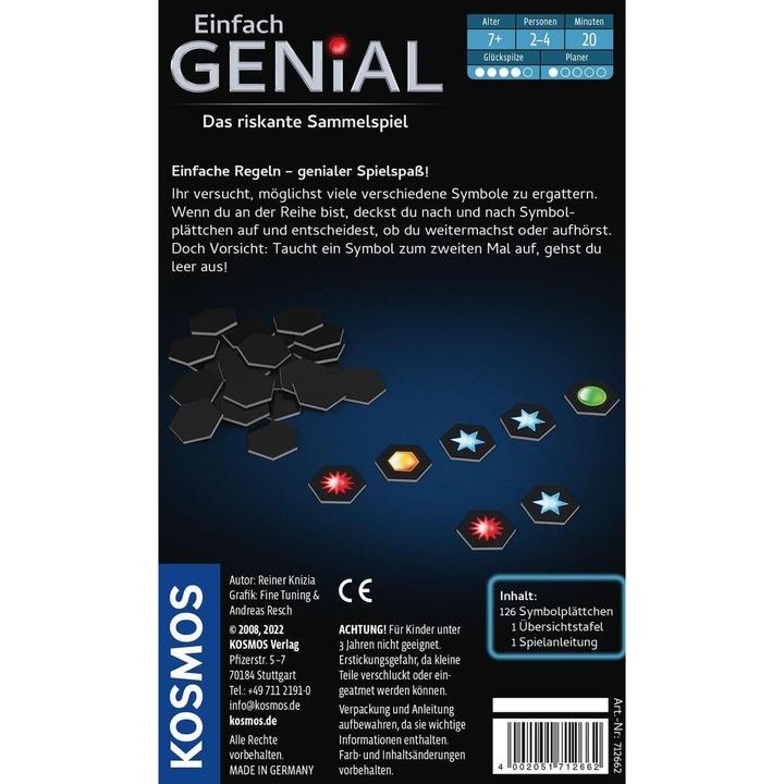 Image du produit Kosmos Jeu de casse-tête Einfach Genial : jeu à emporter (Allemand)
