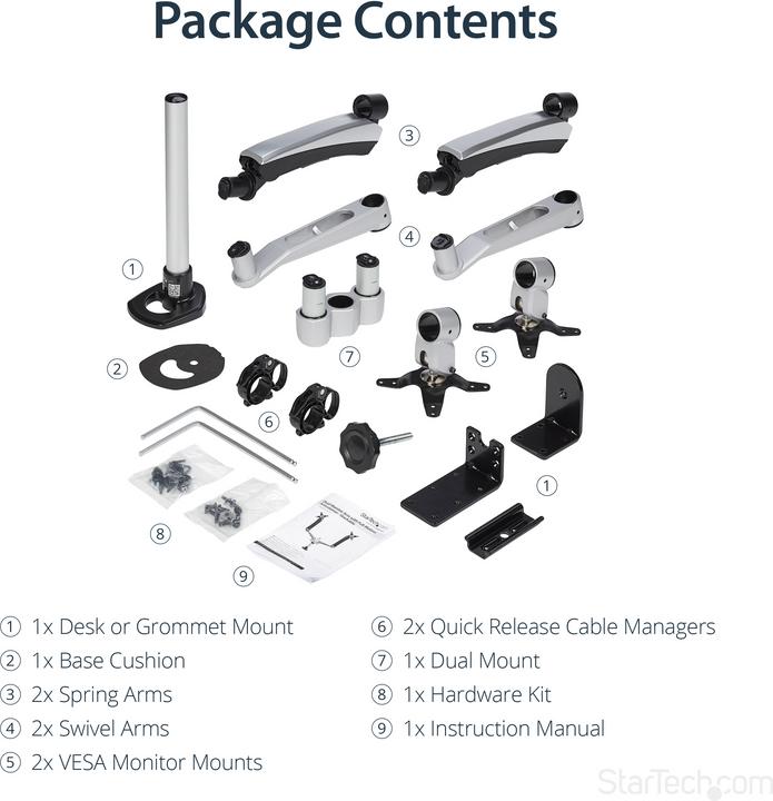 Actual product image StarTech Dual Monitor Mount - Stackable (Table, 30")