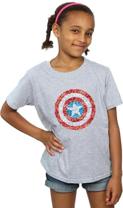 Immagine prodotto Captain America Pixelated Shield Maglietta Ragazze (152, 158)