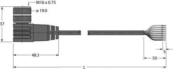Turck Cavo dell'attuatore e del sensore Cavo di collegamento BKWM14-E01-20/S90 (20 m)