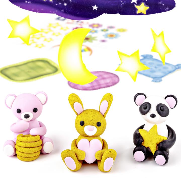 Actual product image Fimo Kids Form&Play Set 4 x 42g Sleeping Animals
